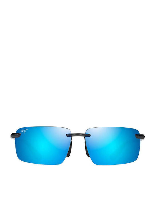 Maui Jim Men's Sunglasses with Gray Metal Frame and Blue Gradient Mirror Lens B626-14