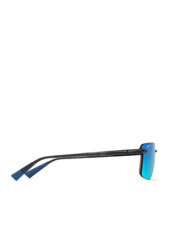 Maui Jim Men's Sunglasses with Gray Metal Frame and Blue Gradient Mirror Lens B626-14