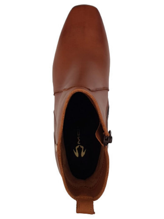 Leather Women's Ankle Boots Tabac Brown