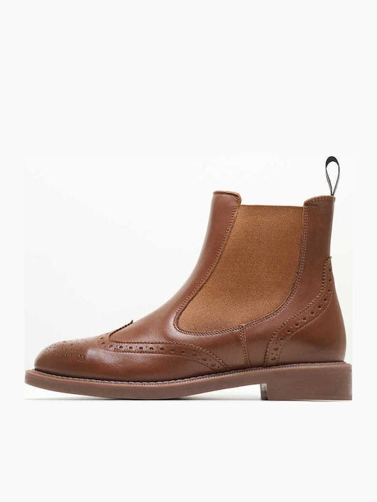 Leather Women's Ankle Boots Tabac Brown