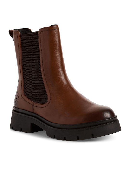 Leather Women's Ankle Boots Tabac Brown