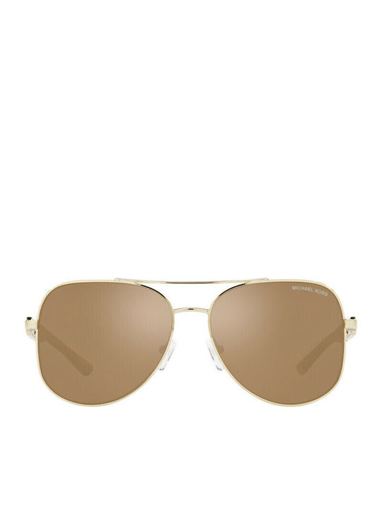 Michael Kors Chianti Women's Sunglasses with Gold Metal Frame and Brown Gradient Mirror Lens