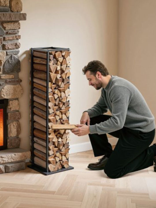 Vevor Ξύλινο Ράφι Αποθήκευσης Ξύλων 33x32x112cm Μαύρο