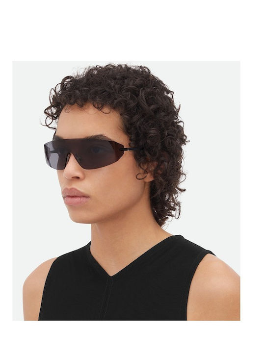 Bottega Veneta Unisex Sunglasses with Black Metal Frame and Black Lens BV1299S 001