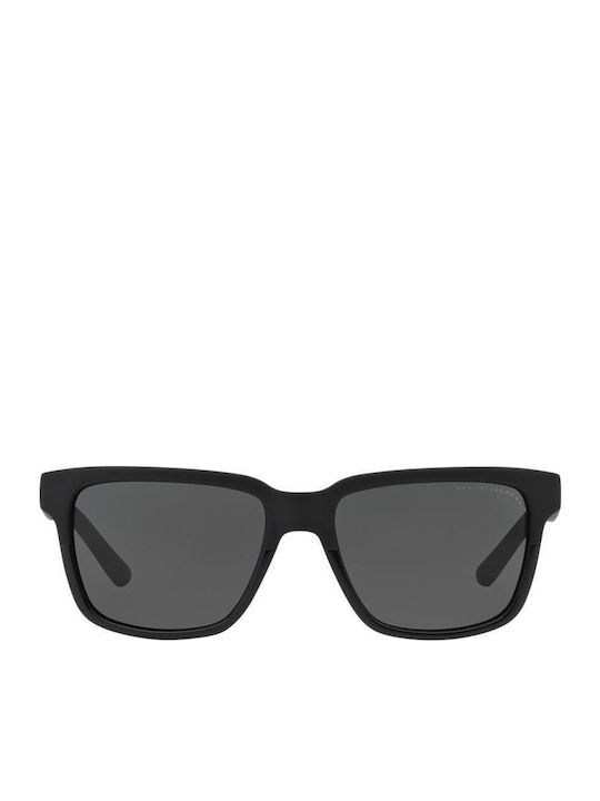 Armani Exchange Unisex Sunglasses with Black Plastic Frame and Green Lens