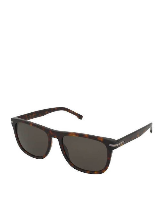 Boss Men's Sunglasses with Brown Tartaruga Plastic Frame and Gray Lens BOSS 1626/S 086/IR