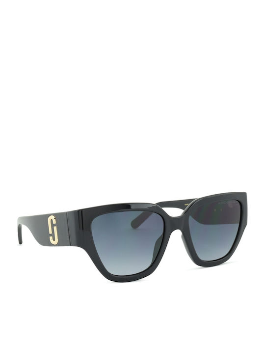 Marc Jacobs Women's Sunglasses with Black Horn-Rimmed Frame and Grey Gradient Lenses MARC724/S 8079O 54