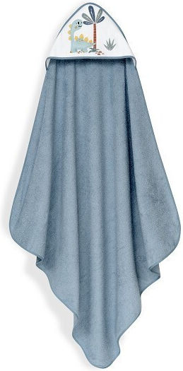 Interbaby Baby Bath Towel Hooded Petrol 100x100cm