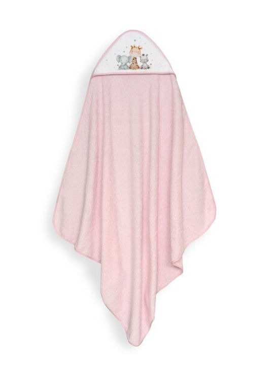 Interbaby Baby Bath Towel-Bathrobe Hooded Pink 100x100cm