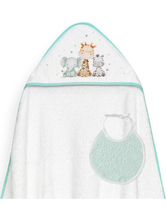 Interbaby Βρεφική Κάπα-Μπουρνούζι με Κουκούλα 100x100εκ.