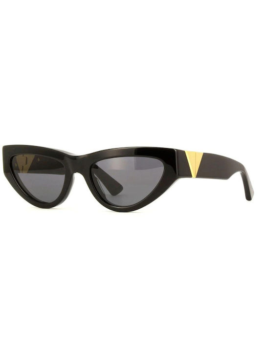 Bottega Veneta Women's Sunglasses with Black Plastic Frame and Gray Lens BV1176S 001