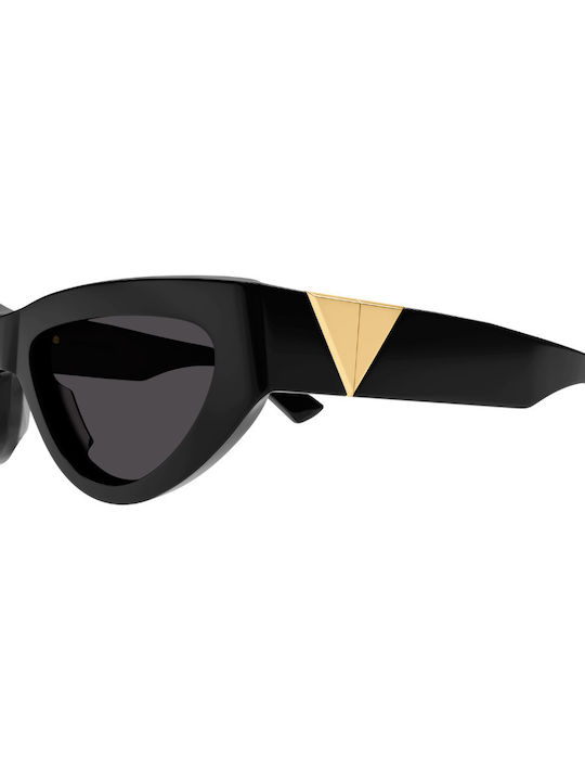 Bottega Veneta Women's Sunglasses with Black Plastic Frame and Gray Lens BV1176S 001