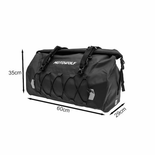Motowolf Σάκος Ουράς Μοτοσυκλέτας Αδιάβροχος 66lt σε Μαύρο Χρώμα