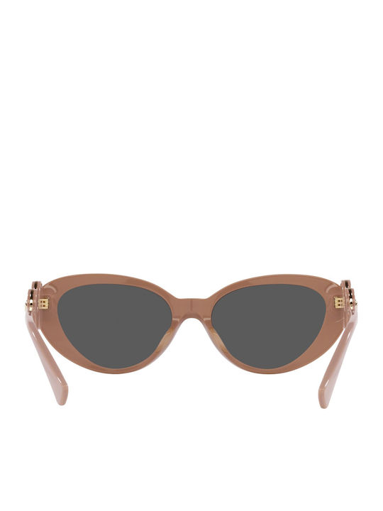 Versace Women's Sunglasses with Beige Plastic Frame and Gray Lens VE4433U 538387