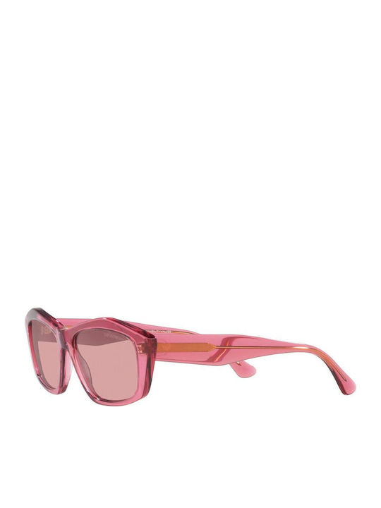 Emporio Armani Women's Sunglasses with Pink Horn-Rimmed Frame and Grey Lenses EA4187 554484