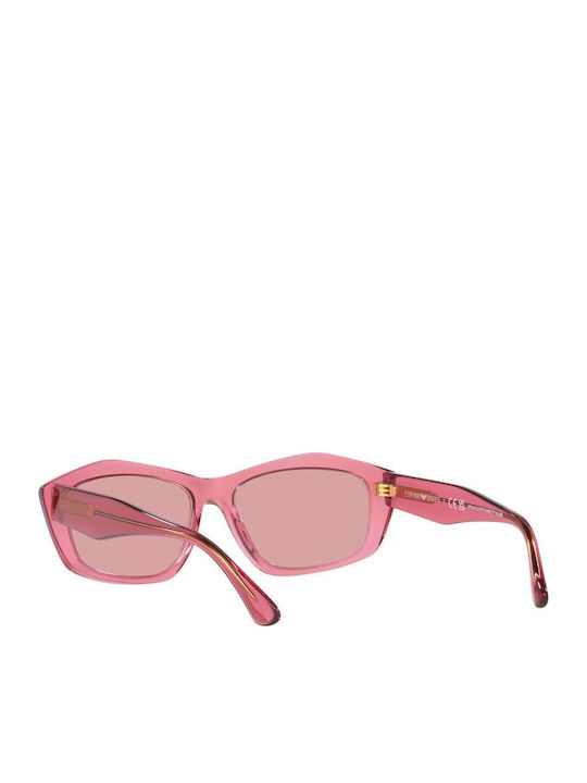 Emporio Armani Women's Sunglasses with Pink Horn-Rimmed Frame and Grey Lenses EA4187 554484