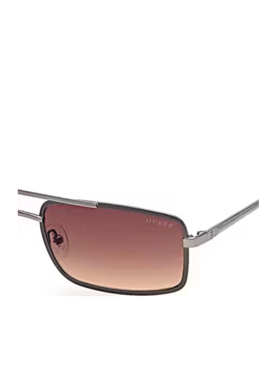 Guess Unisex Sunglasses with Black Metallic Frame and Brown Gradient Lens GU00168 09F
