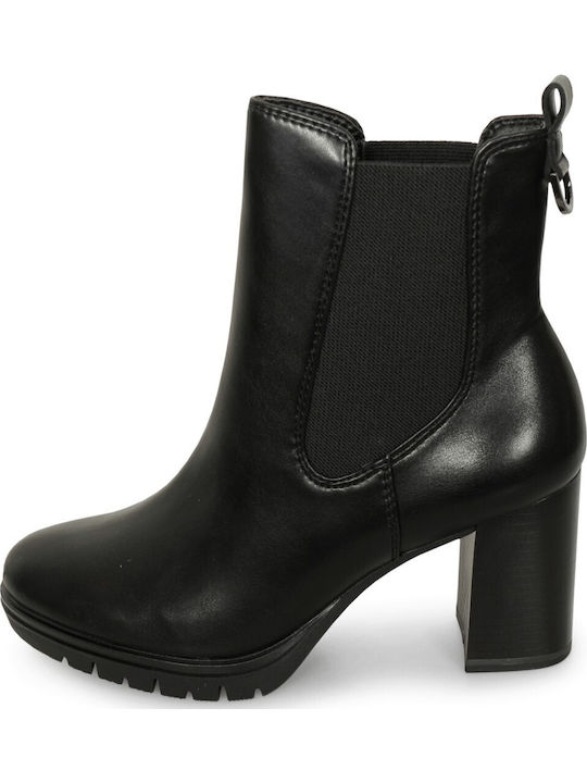 Damen Chelsea Stiefeletten mit hohem Absatz Schwarz
