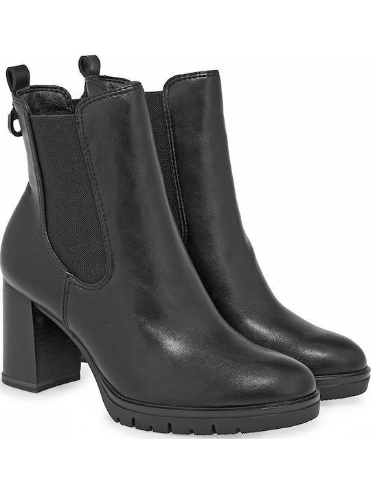 Damen Chelsea Stiefeletten mit hohem Absatz Schwarz