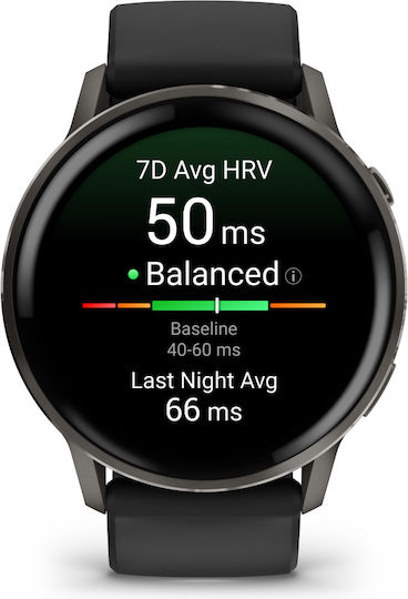 Garmin Venu 4 Oțel inoxidabil 45mm Rezistent la apă Smartwatch (Slate with Black)