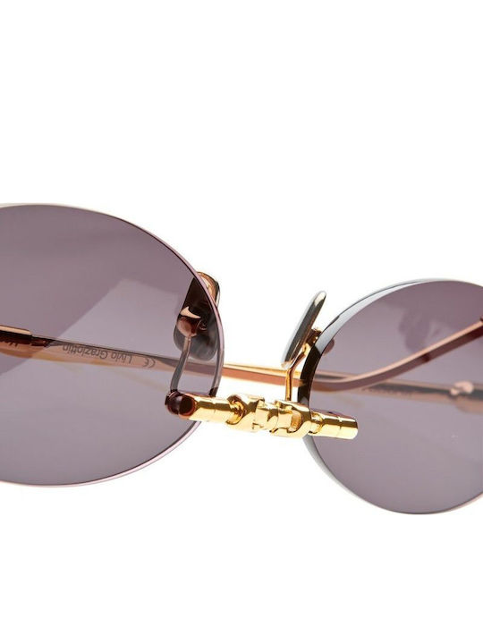 Kuboraum Unisex Sunglasses with Gold Metal Frame and Gold Lens
