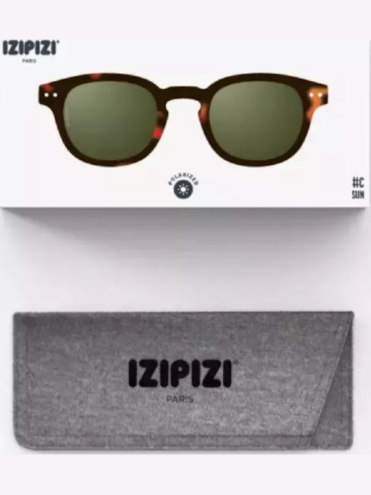 Izipizi Unisex Γυαλιά Ηλίου με Καφέ Ταρταρούγα Κοκκάλινο Σκελετό και Γκρι Polarized Φακό