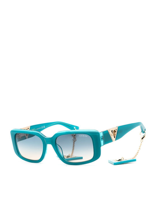 Guess Women's Sunglasses with Turquoise Plastic Frame and Gray Gradient Lens GU7891 87W