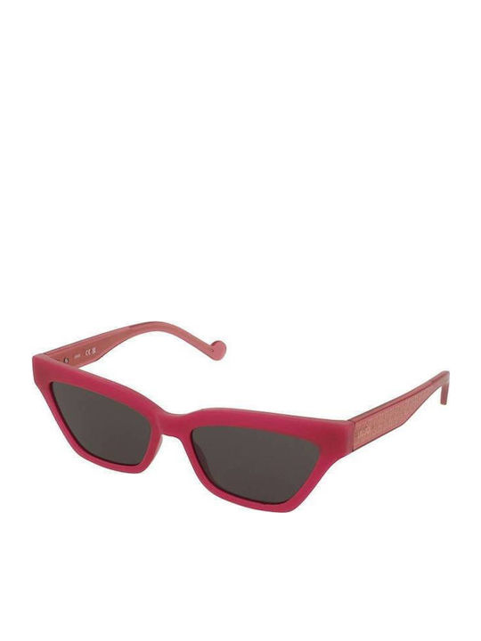 Liu Jo Women's Sunglasses with Pink Plastic Frame and Gray Lens