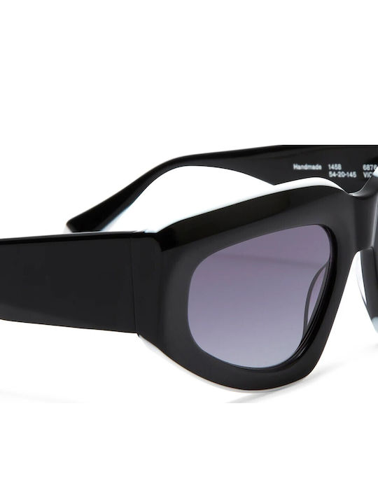 Gigi Barcelona Women's Sunglasses with Black Plastic Frame and Gray Gradient Lens 6876/1