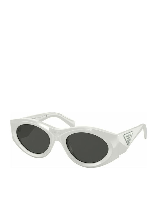 Prada Damen Sonnenbrille mit Weiß Kunststoff Gestell und Gray Linse