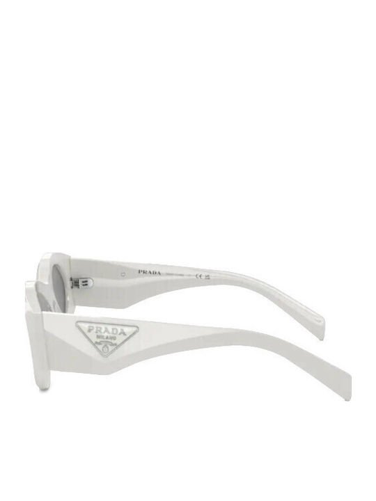 Prada Damen Sonnenbrille mit Weiß Kunststoff Gestell und Gray Linse
