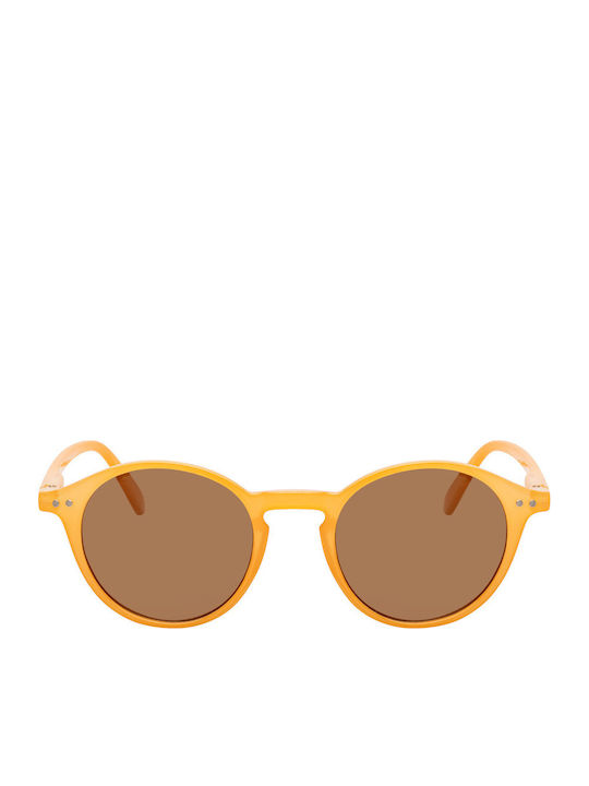 Spello Unisex Sunglasses with Yellow Horn-Rimmed Frame and Brown Polarized Lenses 05-2243CH-6