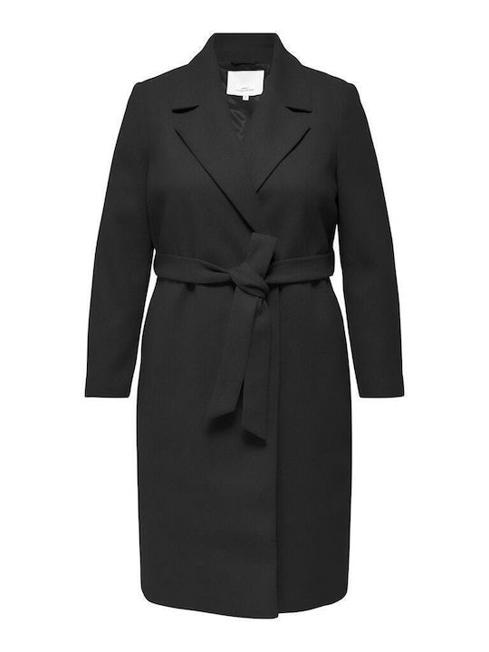 Women's Black Coat with Belt