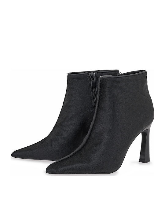 Toledo 909 Leather Women's Ankle Boots with High Heel Black