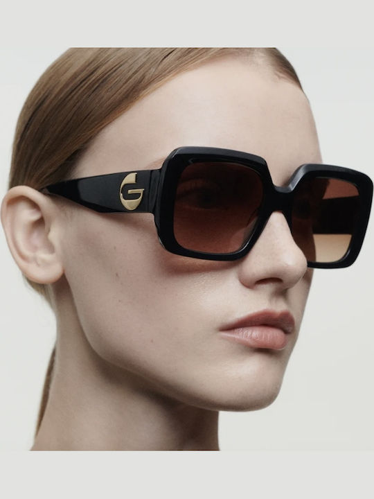 Gigi Barcelona Women's Sunglasses with Black Plastic Frame and Brown Gradient Lens 6881/1