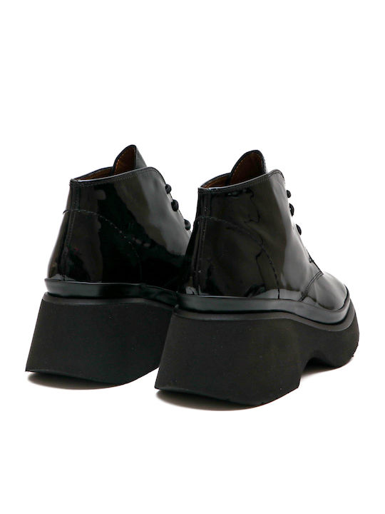 Leder Stiefeletten Damen Schwarz
