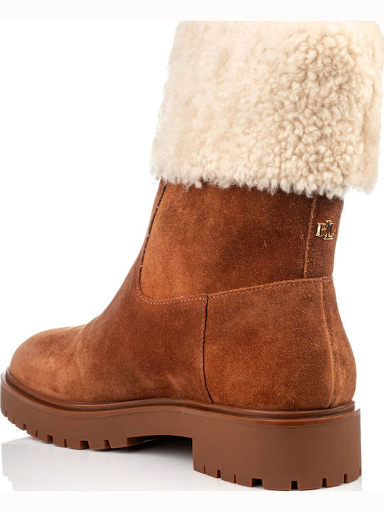 Leather Women's Ankle Boots Brown