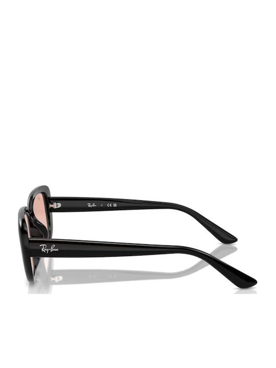 Ray Ban Women's Sunglasses with Black Plastic Frame and Orange Lens RB4421D 667784
