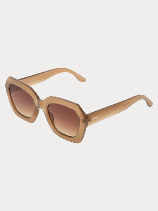Komono Women's Sunglasses with Beige Plastic Frame and Brown Gradient Lens S10527
