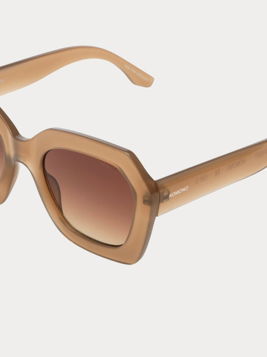 Komono Women's Sunglasses with Beige Plastic Frame and Brown Gradient Lens S10527