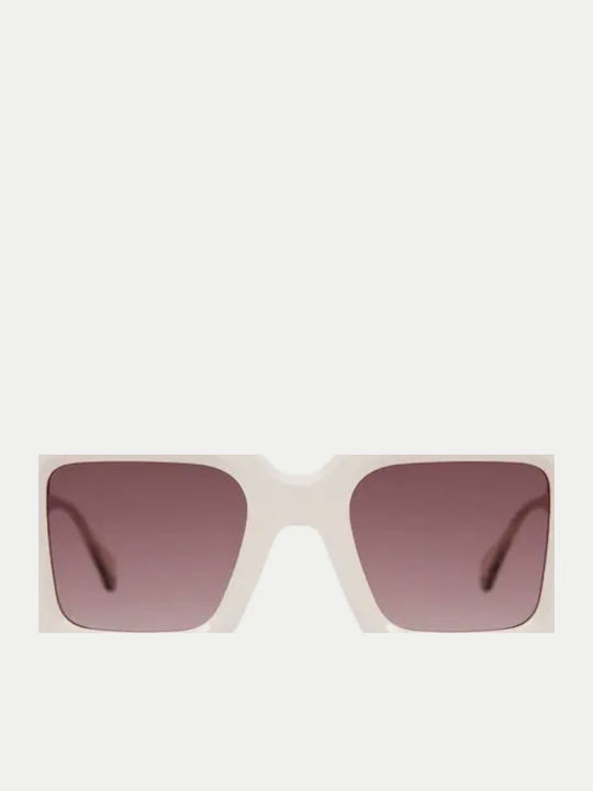 Gigi Barcelona Leandra Women's Sunglasses with White Plastic Frame and Brown Gradient Lens 6762/8