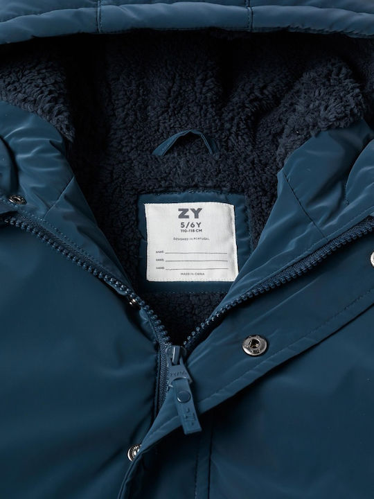 Kids' Parka Long with Hood Dark Blue