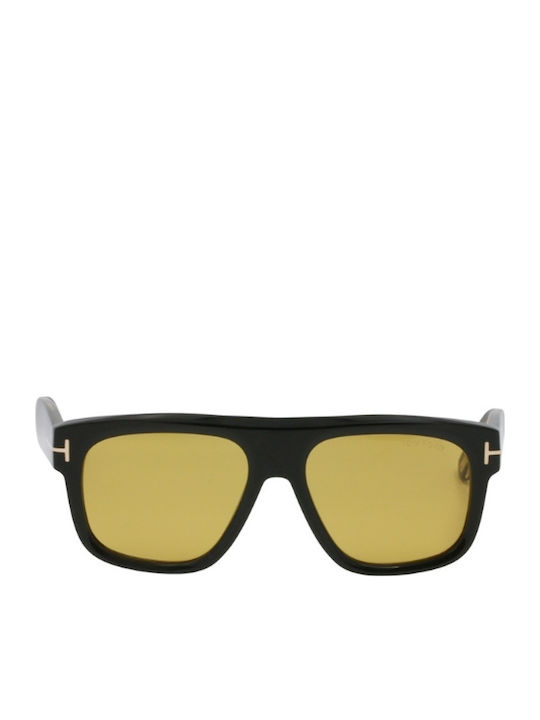Tom Ford Icon Ochelari De Soare Pentru Bărbați Cu Ramă Neagră Din Plastic Și Lentile Galbene Degrade FT1201 01E