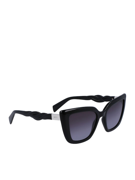 Liu Jo Women's Sunglasses with Black Plastic Frame and Black Gradient Lens