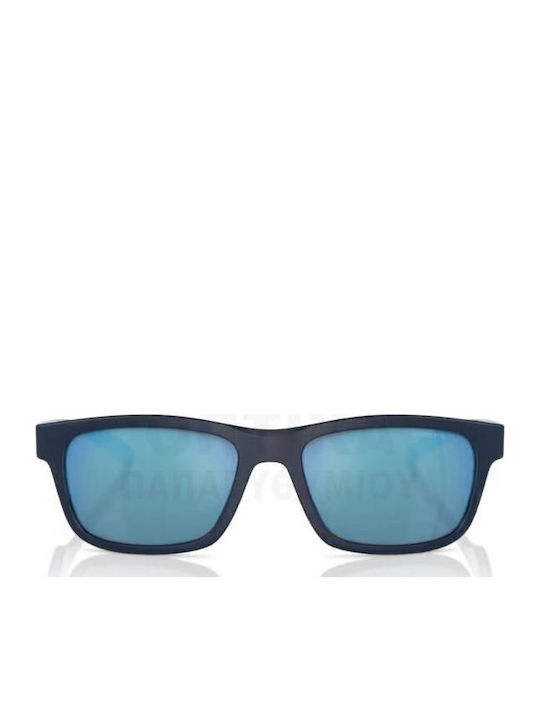 Arnette Unisex Sunglasses with Blue Horn-Rimmed Frame and Blue Mirror Lens AN4340 275422