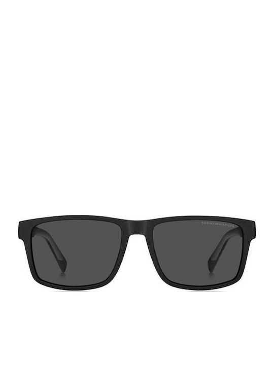 Tommy Hilfiger Men's Sunglasses With Black Horn-Rimmed Frame And Grey Lens TH2142/S 08A/IR