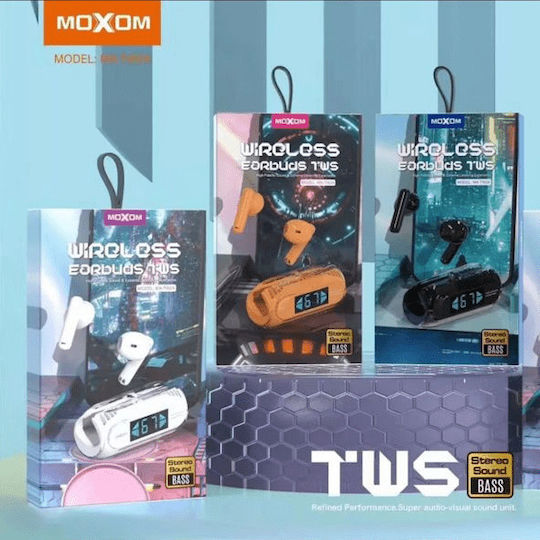 Moxom MX-TW24 In-ear Bluetooth Handsfree Ακουστικά με Θήκη Φόρτισης Λευκά