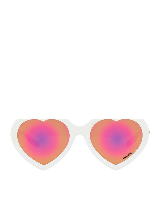 Pit Viper The Miami Nights Admirer Unisex Γυαλιά Ηλίου με Λευκό Κοκκάλινο Σκελετό και Ροζ Polarized Καθρέφτη Φακό