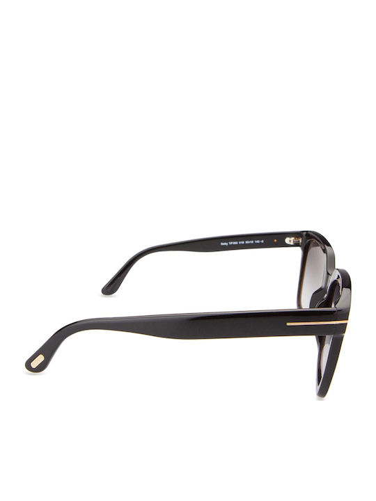 Tom Ford Selby Ochelari De Soare Pentru Femei Cu Ramă Plastic / Acetat Neagră Tartarugă Și Lentile Gri Degrade FT0952 01B