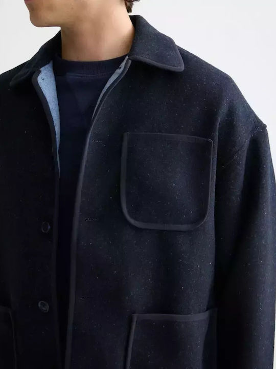 Overshirt Mânecă Lungă Albastră